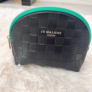 Jo Malone Black Woven Bag with Green Zipper
